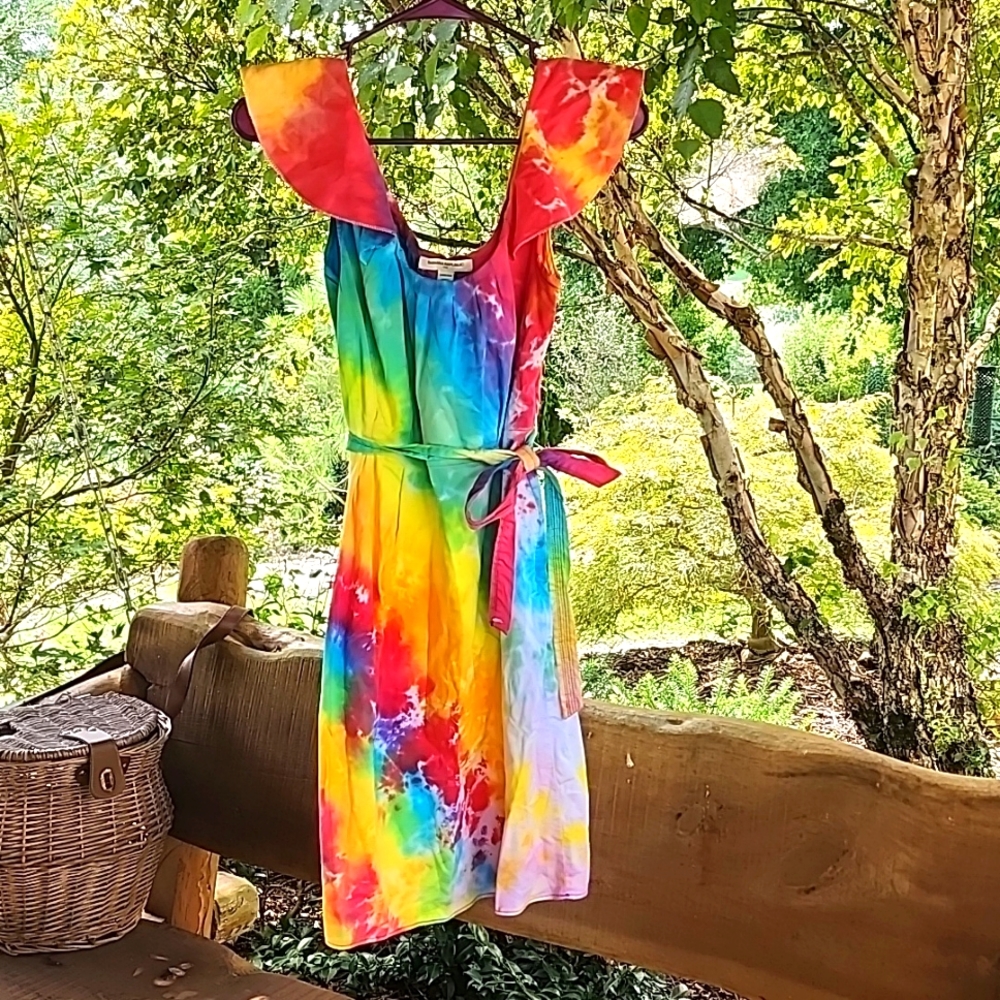 Tye dyed dress rainbow 🌈